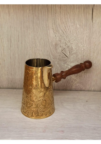 Pirinç Cezve Uzun 5 Inç Sarı