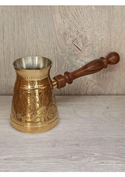 Pirinç Cezve Ağzı Geniş 4.75 Inç Sarı