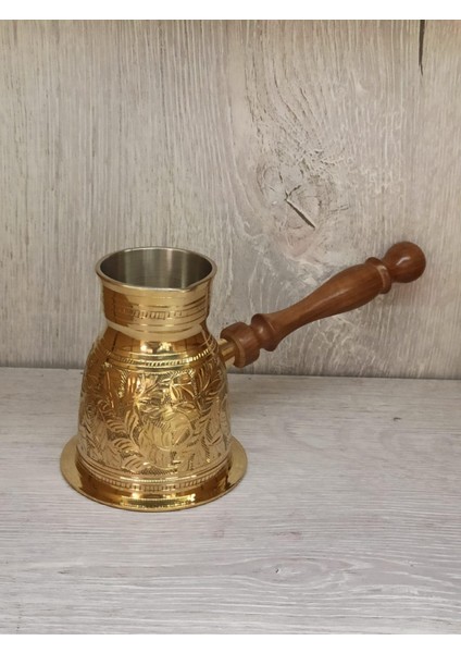 Pirinç Cezve Ağzı Dar 4.75 Inç Sarı