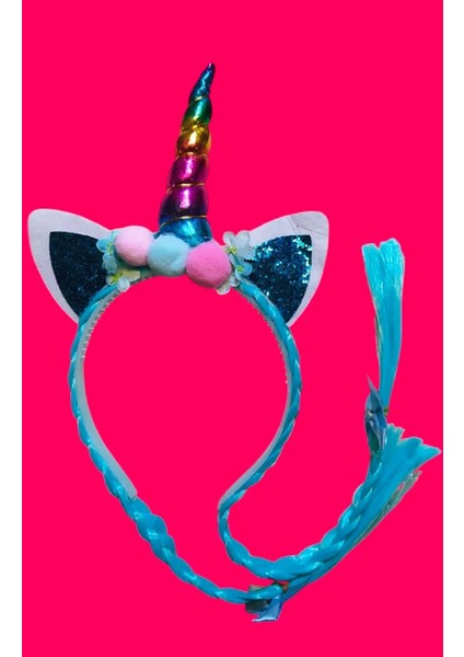 Unicorn Postişli Çocuk Taç