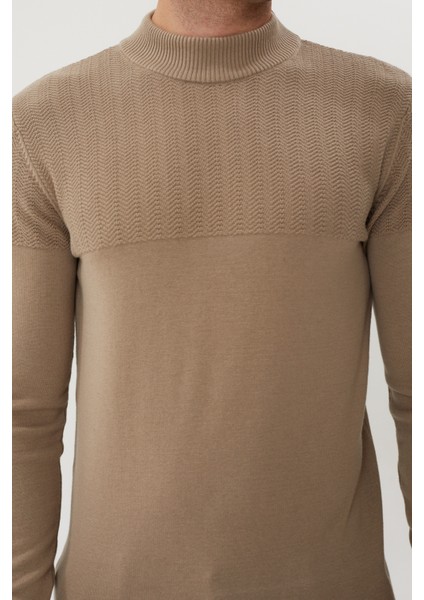 Et 3638 Yarım Boğazlı Dokuma Detaylı Erkek Kazak fiyatları