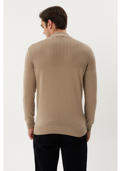 Et 3638 Yarım Boğazlı Dokuma Detaylı Erkek Kazak fırsatları