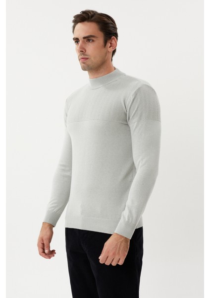 Et 3638 Yarım Boğazlı Dokuma Detaylı Erkek Kazak modelleri