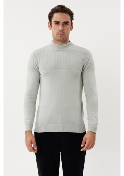 Et 3638 Yarım Boğazlı Dokuma Detaylı Erkek Kazak indirimleri