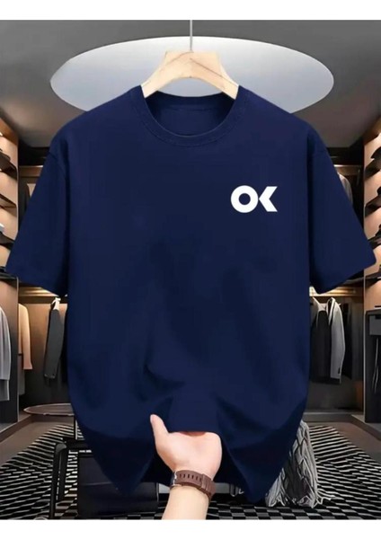Ok Yazı Baskılı Basic T-Shirt