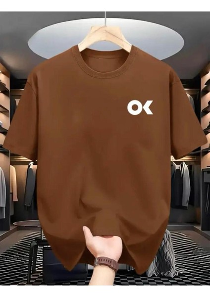 Ok Yazı Baskılı Basic T-Shirt