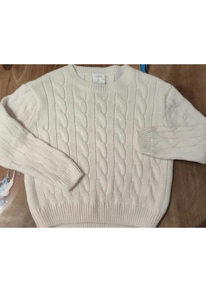 Kız Selanik Örgülü Triko Kazak