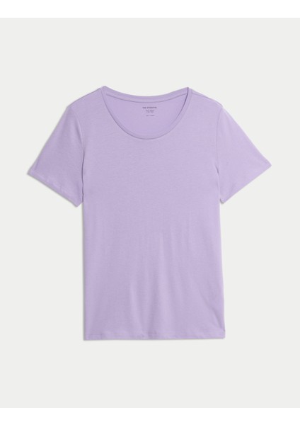 Saf Pamuklu Kısa Kollu T-Shirt