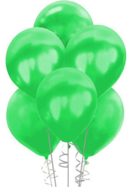 Doğum Günü Konsept Metalik Balon Yeşil 100 Adet Balon Süsleme