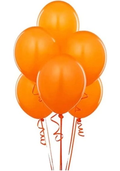Doğum Günü Konsept Metalik Balon Turuncu 50 Adet Balon Süsleme