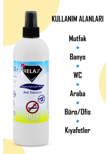 Relax Sigara Kokusu ve Kötü Koku Giderici Sprey Anti-Tobacco Oda Kokusu Hoş Orman Kokulu 400 ml modelleri