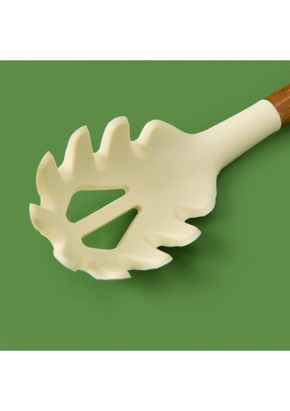 Akasya Saplı Silikon Makarna Kevgiri - Bej / Kahverengi - 32 cm fırsatları