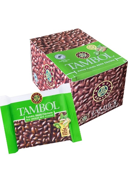 Tambol Antep Fıstıklı Sütlü Çikolata 77 gr x 10 Adet