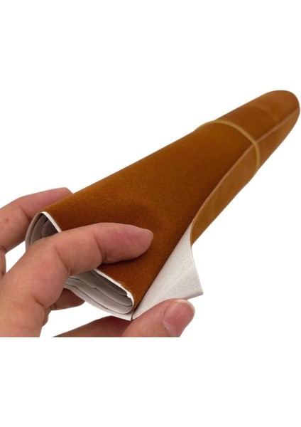 Yapışkanlı Taba Renk Nubuk Kumaş, Abiye Çanta Kalıp Astarı