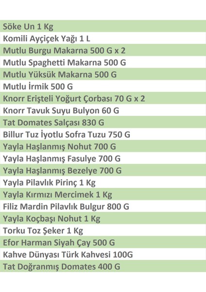 Ramazan Paketi Gıda Kumanya Yardım Erzak Kolisi Lezzet M modelleri