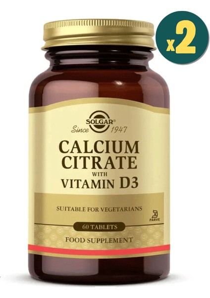 Calcium Citrate With Vitamin D 3 60 Tablet 2 Adet