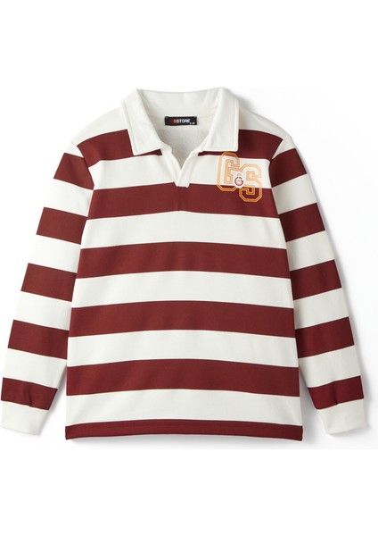 Galatasaray Çocuk Polo T-Shirt C242063 Kırmızı Beyaz Çizgili Tasarım