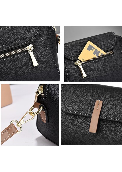 Kadın Moda Crossbody Çanta Tek Omuz Çift Katmanlı Toka Küçük Çanta Cep Telefonu Çantası (Yurt Dışından) modelleri