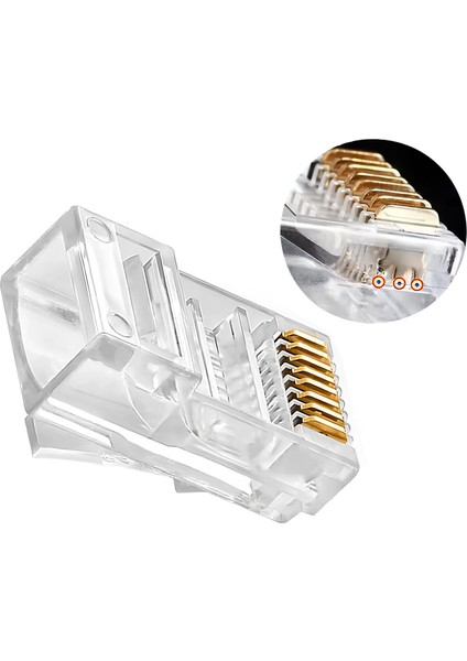 Ez RJ45 Cat6 Yeni Nesil Delikli Jack Konnektör 10'lu