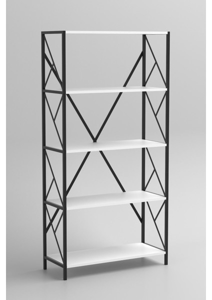 5 geniş raflı kitaplık metal çerçeveli modern raf çalışma odası ofis salon kitaplığı evrak rafı modelleri
