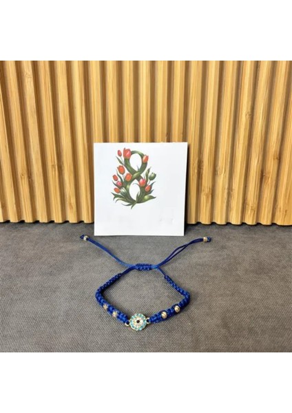 7104 El Yapımı Zirkon Taşlı Nazar Boncuğu Detaylı Dorikalı Makrome Bileklik modelleri