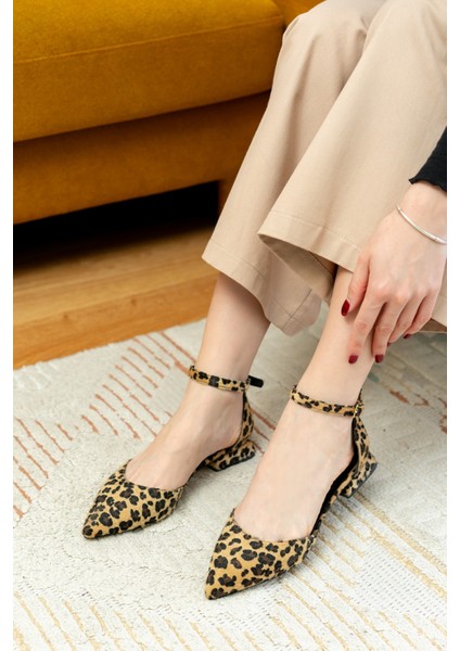Happy Leopar ( 3 cm Topuklu ) Sivri Burun Topuklu Ayakkabı modelleri