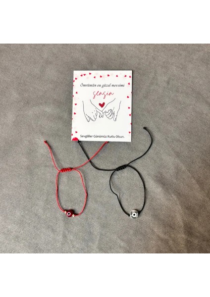 1696 El Yapımı Nazar Boncuğu Detaylı Sevgili Kombin Bileklik fiyatları