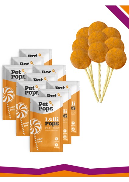 Lollipops Tavuk Ciğeri Bal Kabağı Dondurularak Kurutulmuş Lolipop Kedi Köpek Ödülü 9'Lu Lolipopu
