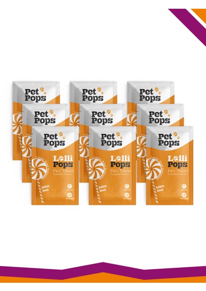 Lollipops Tavuk Ciğeri Bal Kabağı Dondurularak Kurutulmuş Lolipop Kedi Köpek Ödülü 9'Lu Lolipopu
