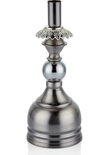 Metal Mumluk Gümüş Eskitme 9,5*9,5*24 cm