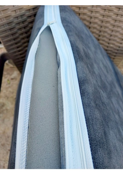 2 Adet Komutan Arkalıklı Sandalye Minderi, E x tra Kalın (Kalınlık 5 cm )-K.gri