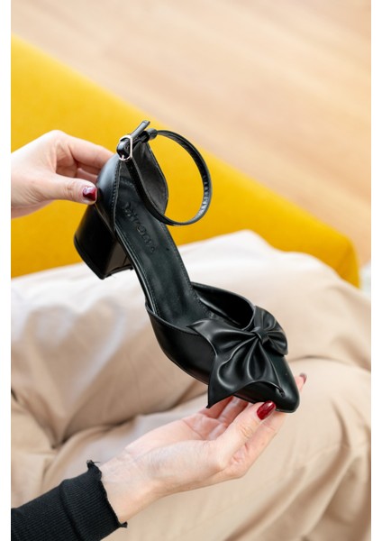 Toli Siyah Cilt Fiyonklu ( 5 cm Topuklu ) Günlük Kullanım Ayakkabı fiyatları