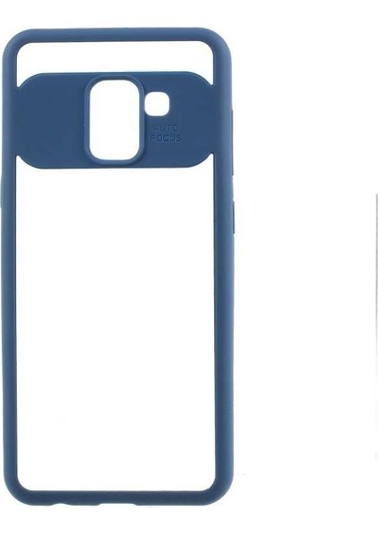 Galaxy A8 2018 Uyumlu Kılıf Özel Tasarım Renkli Yumuşak Silikon Kenarlı Arkası Şeffaf Kapak
