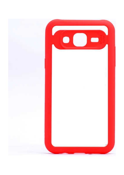 Galaxy J5 Uyumlu Kılıf Özel Tasarım Renkli Yumuşak Silikon Kenarlı Arkası Şeffaf Kapak