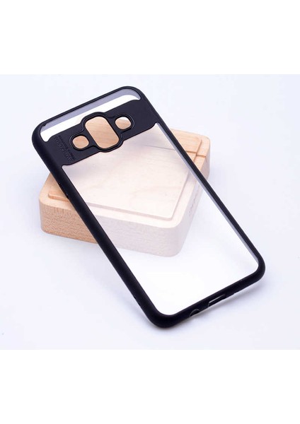 Galaxy J7 Duo Uyumlu Kılıf Özel Tasarım Renkli Yumuşak Silikon Kenarlı Arkası Şeffaf Kapak