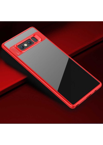 Galaxy Note 8 Uyumlu Kılıf Özel Tasarım Renkli Yumuşak Silikon Kenarlı Arkası Şeffaf Kapak
