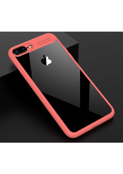 Apple iPhone 7 Plus Uyumlu Kılıf Özel Tasarım Renkli Yumuşak Silikon Kenarlı Arkası Şeffaf Kapak