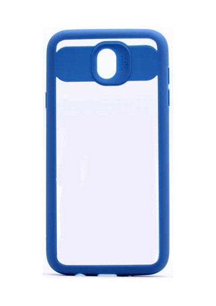 Galaxy J7 Pro / J730 Uyumlu Kılıf Özel Tasarım Renkli Yumuşak Silikon Kenarlı Arkası Şeffaf Kapak