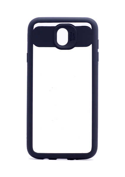 Galaxy J7 Pro / J730 Uyumlu Kılıf Özel Tasarım Renkli Yumuşak Silikon Kenarlı Arkası Şeffaf Kapak