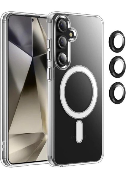 Samsuung Galaxy S25 Kılıf Magsafe Özellikli Tacsafe Kapak + Kamera Lens Koruyucu