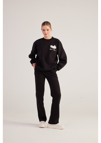 Oversize Kesin Unisex Ghosting Sweatshirt Siyah indirimleri