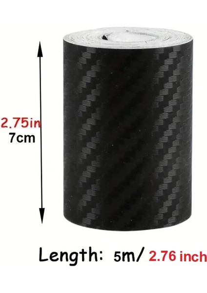 Karbon Fiber Kaplama Kapı Eşiği Koruması Su Geçirmez Folyo Orijinal Hava Kanallı 7cm Eni 5 Metreboyu indirimleri