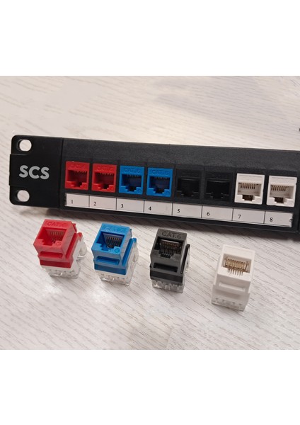 Scs Patch Panel Cat6 Utp Modüler Renkli Keystone Jack