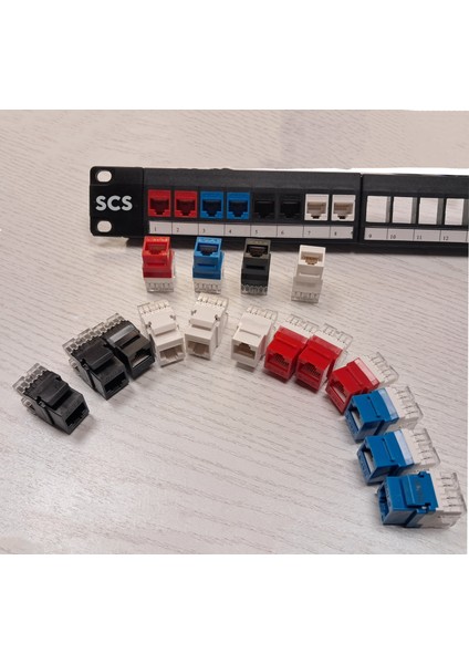 Scs Patch Panel Cat6 Utp Modüler Renkli Keystone Jack