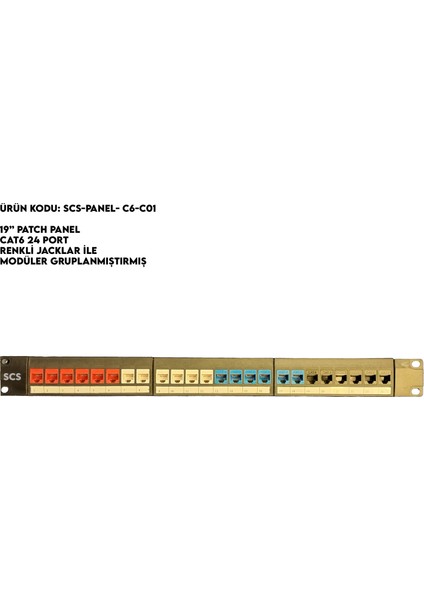 Scs Patch Panel Cat6 Utp Modüler Renkli Keystone Jack