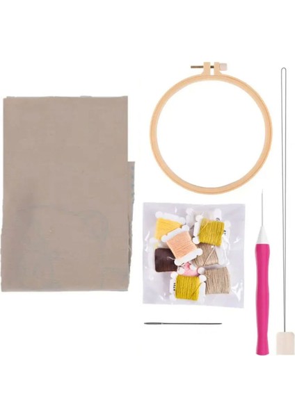 Kasnaklı Goblen Punch (Panç) Işleme Seti 20 cm Nehir Deseni