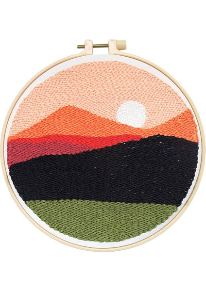 Kasnaklı Goblen Punch (Panç) Işleme Seti 20 cm Dağlar Deseni fiyatları