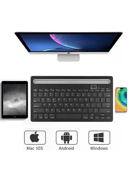 Technopc Ultrapad Quantum Gaming TB19F10M8A4 10.95" Uyumlu Bluetooth Şarjlı Standlı Klavye - Gri