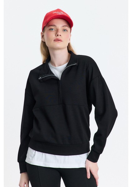 4011 Fermuar Detay Sweat Siyah modelleri