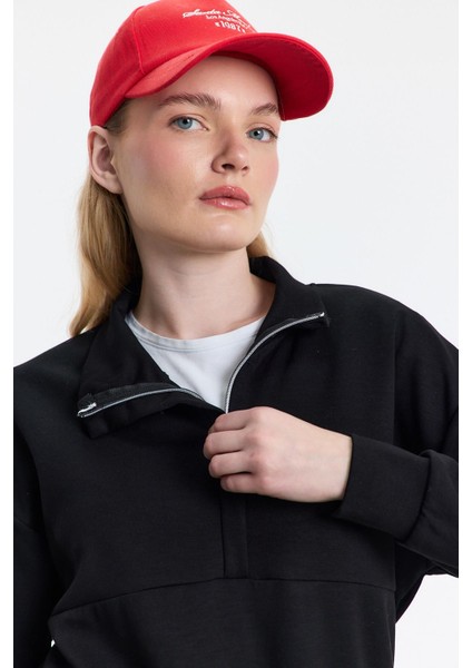 4011 Fermuar Detay Sweat Siyah fırsatları